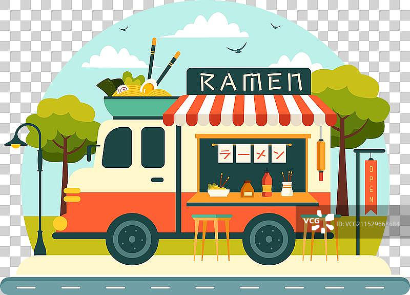 日本料理中的拉面特写图片素材