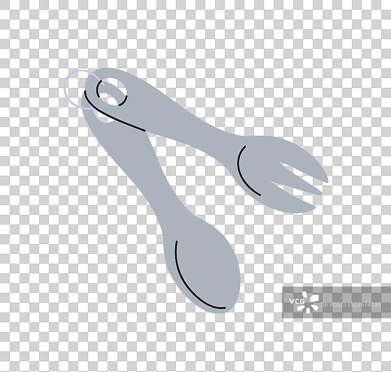 露营和徒步旅行用的叉子和勺子餐具图片素材