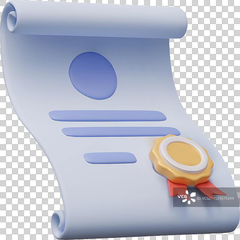 带有大印章的孤立证书模板图片素材