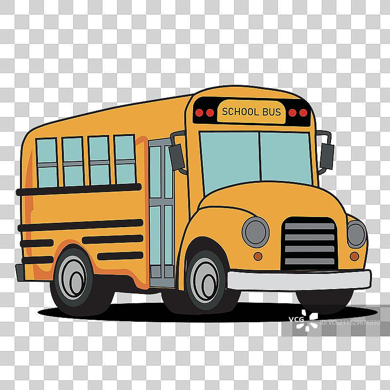 白色背景上的校车图片素材