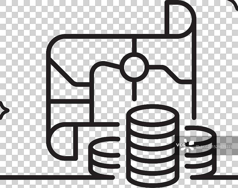 投资目标的宝藏地图线条图标图片素材