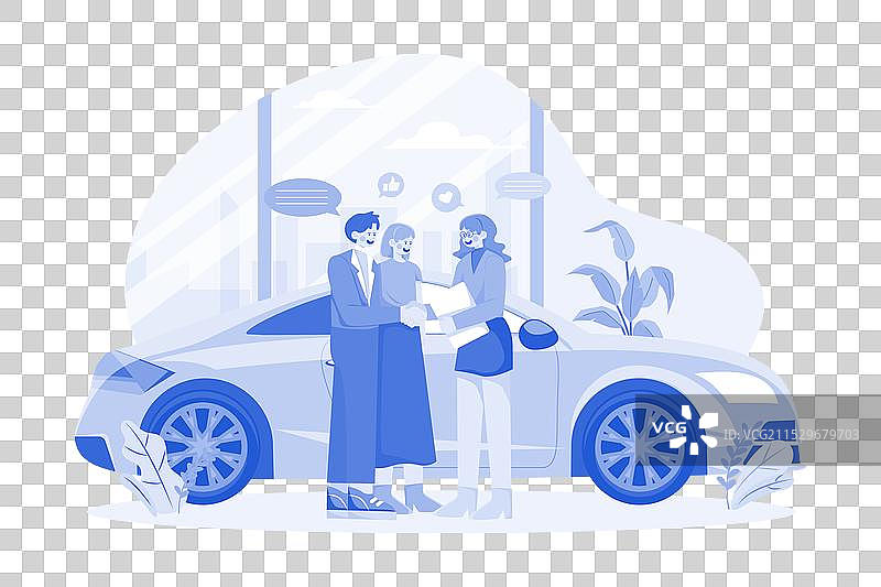 快乐的顾客夫妇与经理握手图片素材