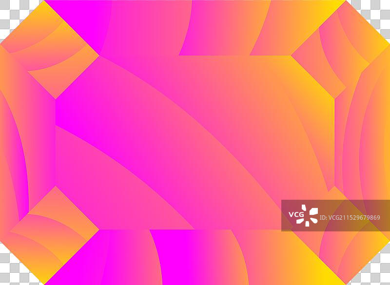 彩色水晶矩形八边形图片素材