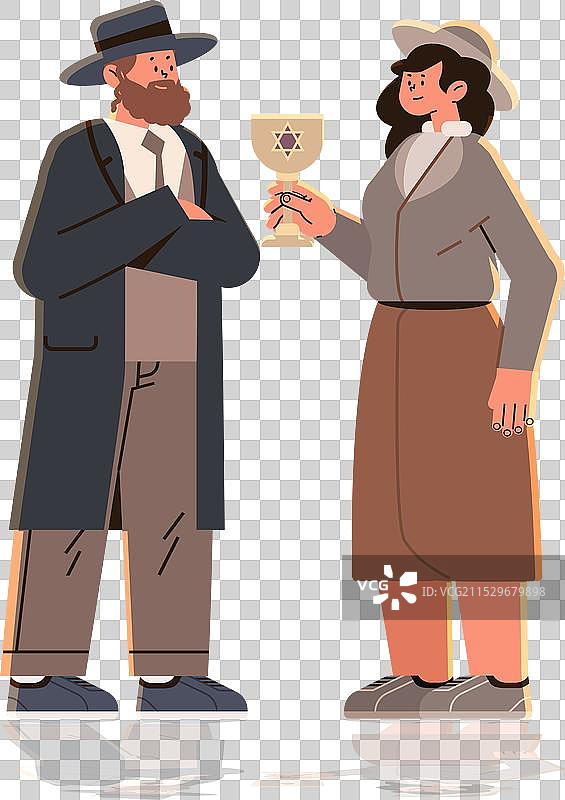 穿着传统服装的犹太男女情侣图片素材