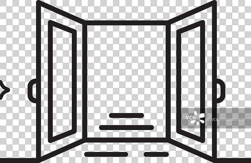 开门线条图标 入口 门口标志图片素材