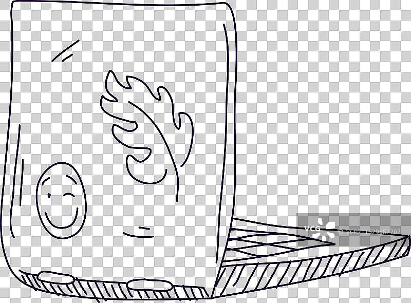 笔记本电脑贴纸涂鸦图片素材