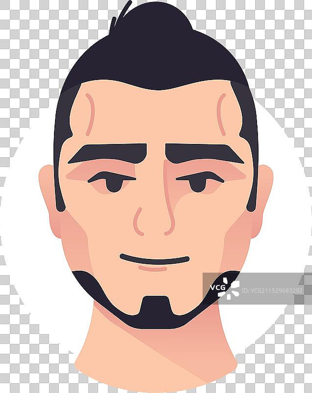 男人发髻正面视图图片素材