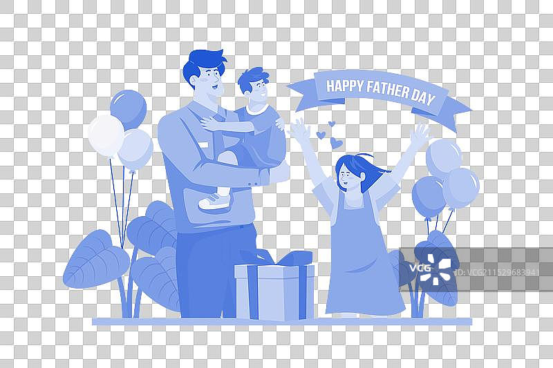 快乐父亲节概念在白色背景上图片素材