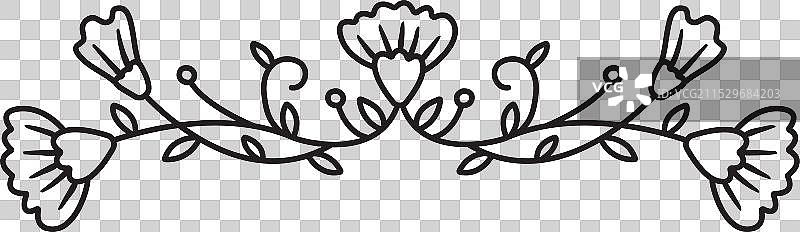 春季横向花卉构图笔触图片素材