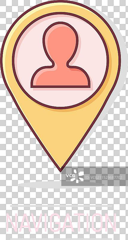 漫画风格的放置图标，人物别针卡通图图片素材