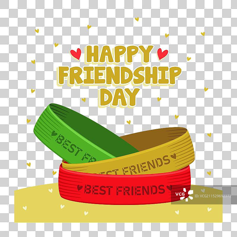 三条写有“最好的朋友”的手链图片素材