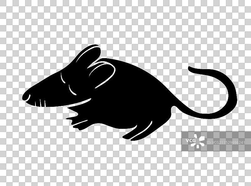 白色背景上的鼠标轮廓图片素材