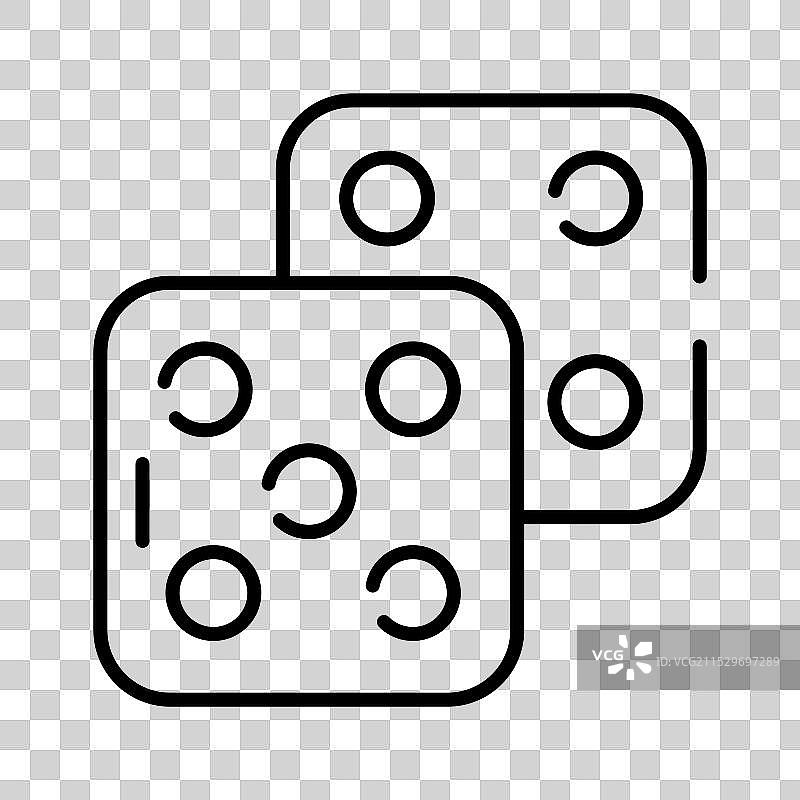 赌场游戏配件图标，骰子设计，飞行棋图片素材