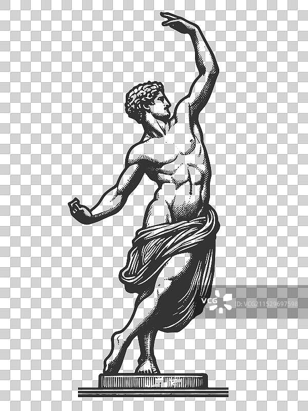 希腊舞蹈男性雕像图片素材