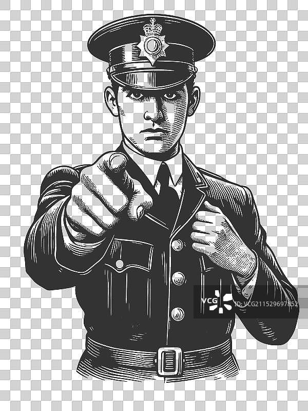 警察向前指示图片素材