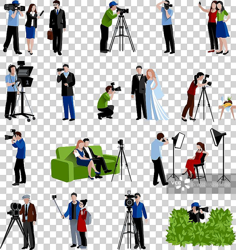 摄影师和摄像师图标集图片素材