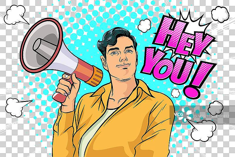 手持扩音器的商人图片素材