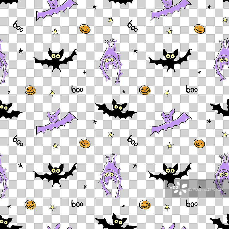 飞翔的蝙蝠无缝图案，万圣节快乐图片素材