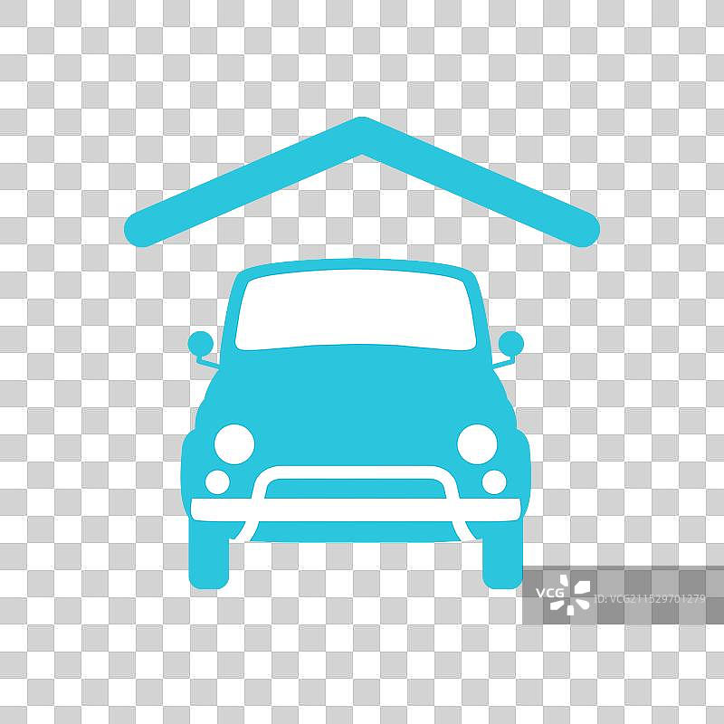 停车场正面视图，背景为白色图片素材