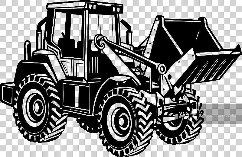 挖掘机轮廓图片素材