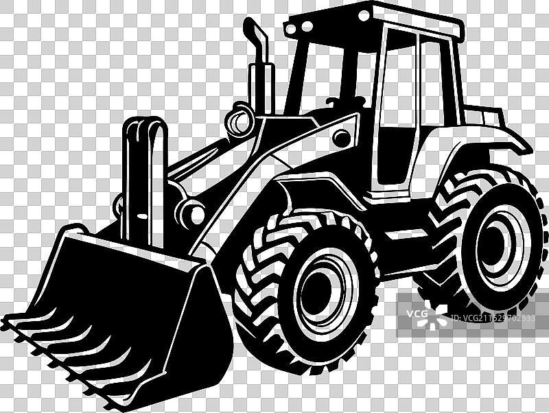 挖掘机轮廓图片素材