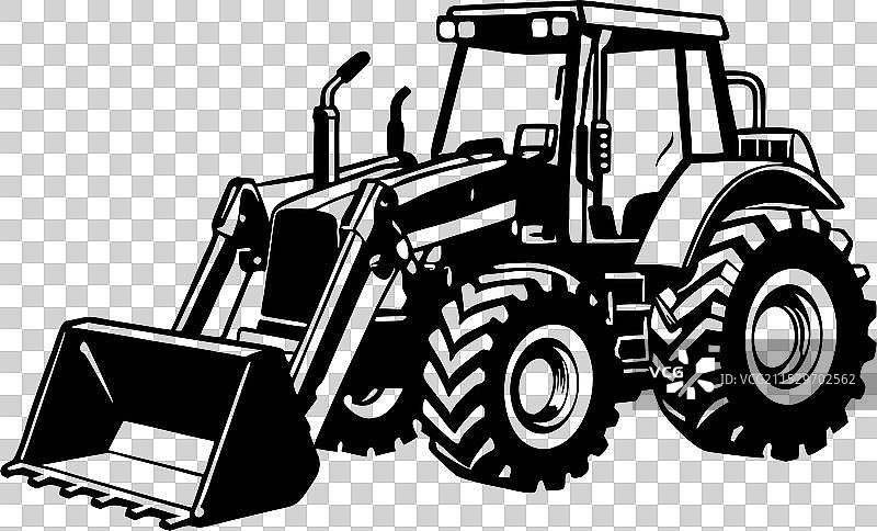 挖掘机轮廓图片素材