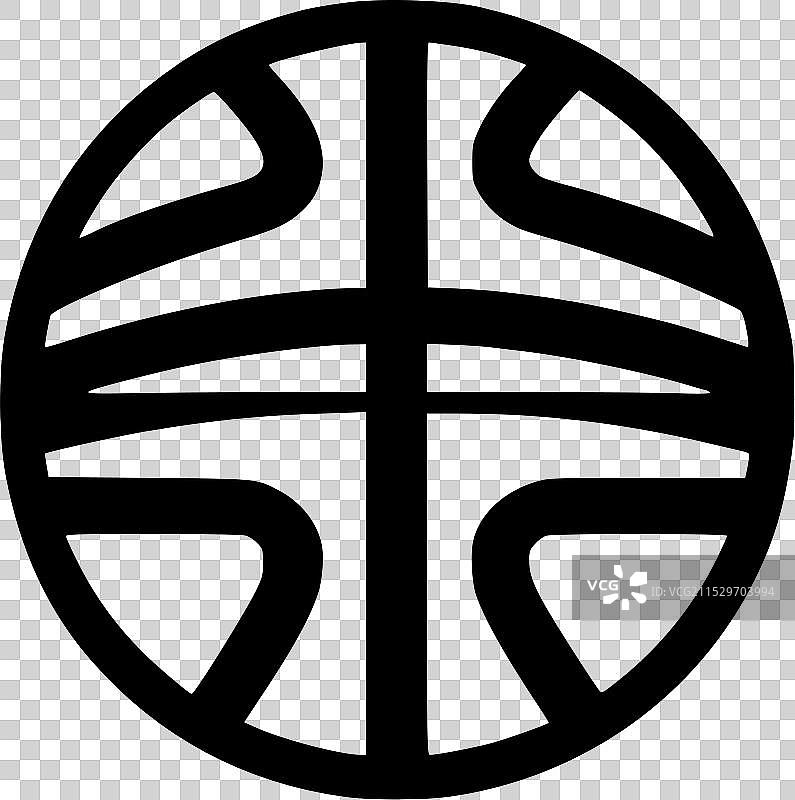 篮球 - 极简风格的平面标志图片素材