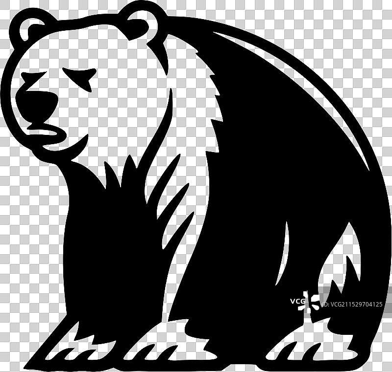 熊 - 极简和扁平化的标志图片素材