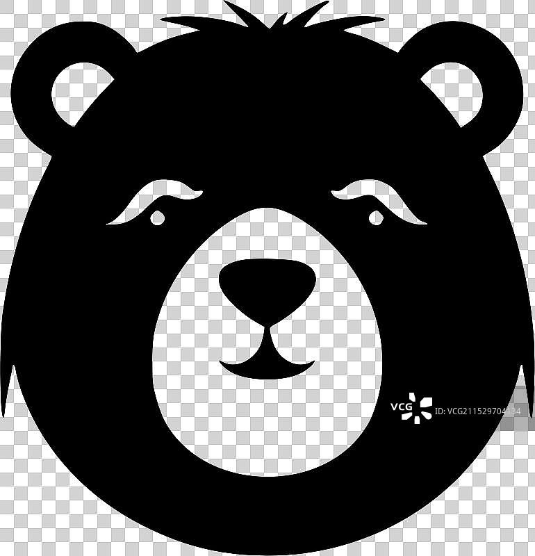 黑白孤立的熊图标图片素材