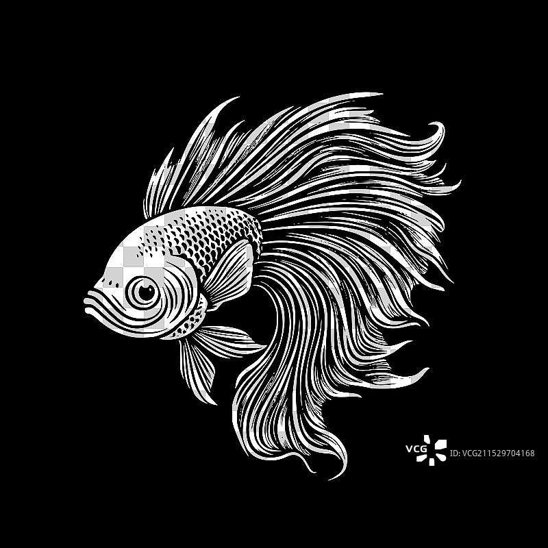 斗鱼 - 极简和简单的轮廓图片素材
