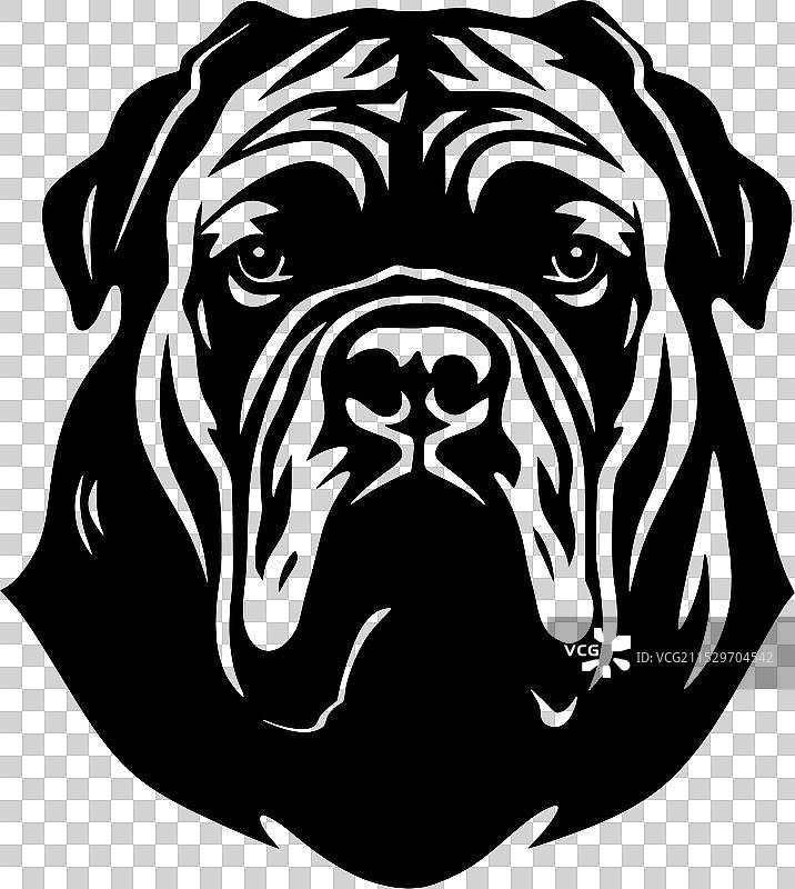 卡恩科尔索犬 - 黑白孤立图标图片素材