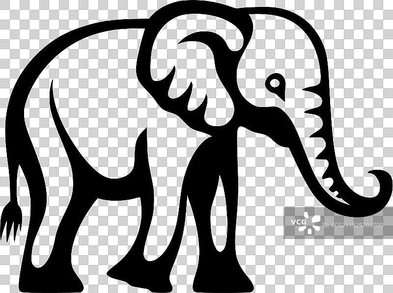 大象 - 高质量标志 - 适合T恤的理想选择图片素材