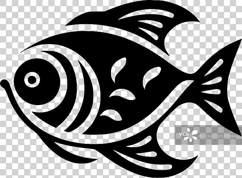 鱼 - 极简和扁平化的标志图片素材