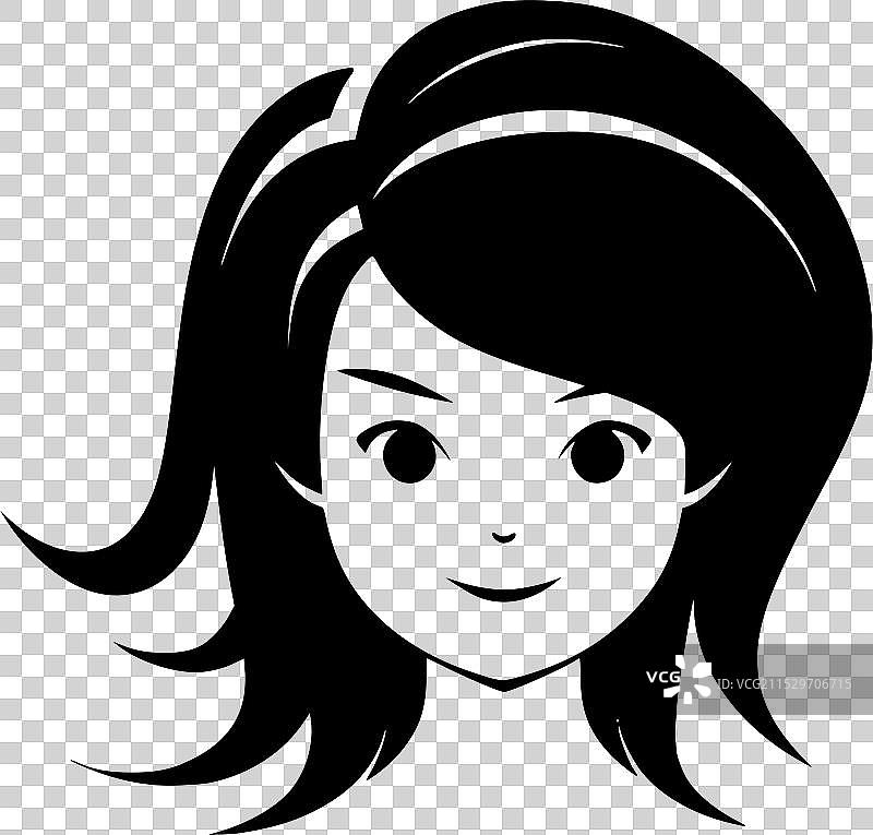 黑白色的发型孤立图标图片素材