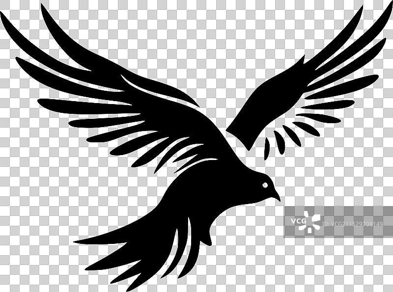 鸽子 - 黑白孤立图标图片素材