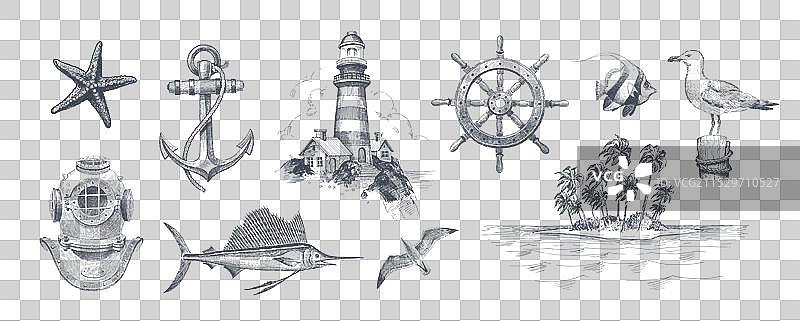 旅行与冒险手绘套装图片素材