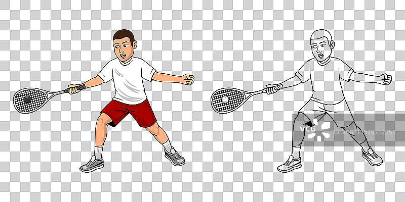 壁球运动员卡通设计图片素材