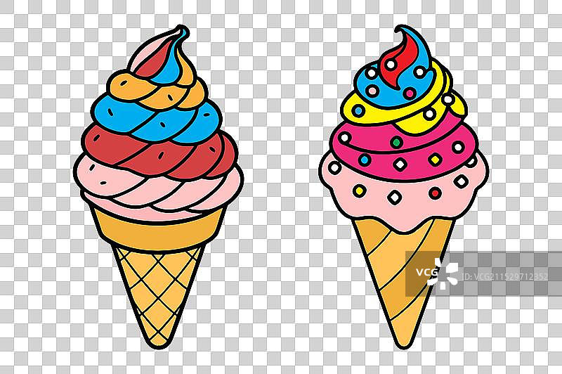 白色背景上的冰淇淋甜筒图片素材