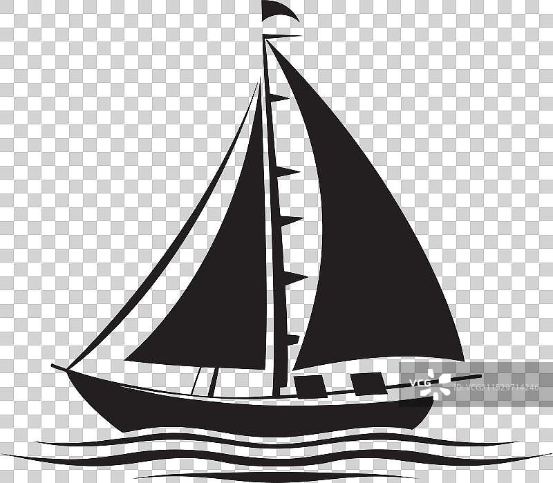 驾驭优雅流畅的黑色小艇图片素材