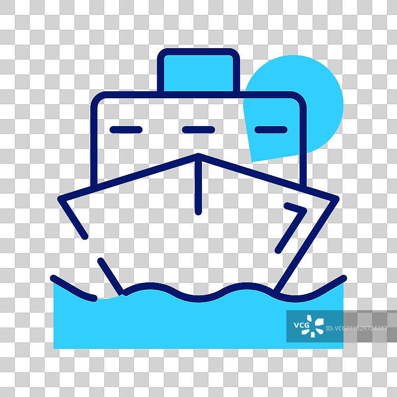 海上旅行的摩托游艇设计图标图片素材