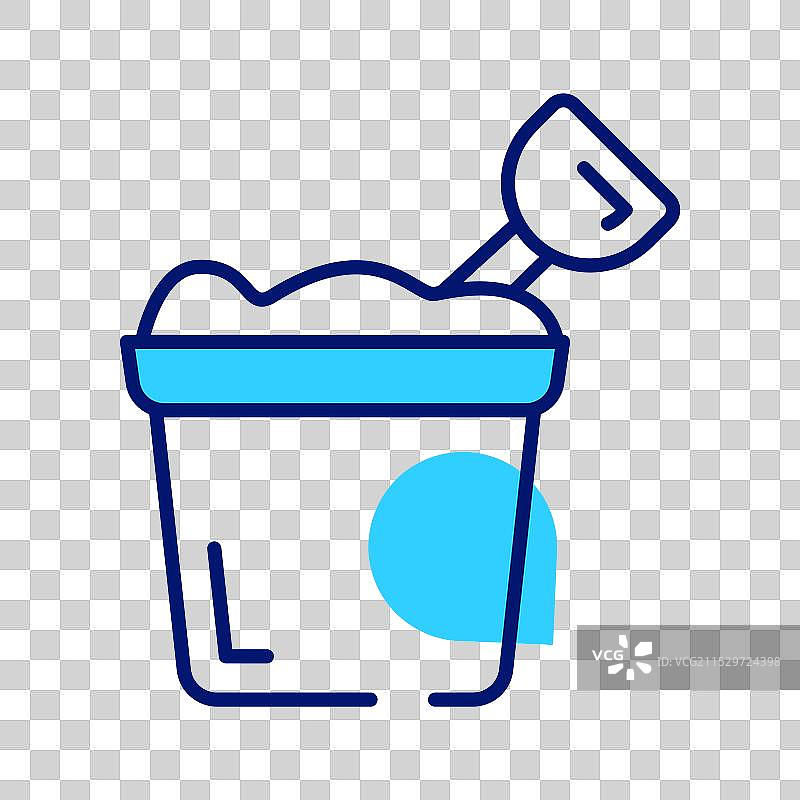 沙桶图标代表一个用于沙子的的小桶图片素材