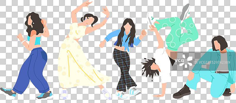 舞蹈青春活力元素图片素材