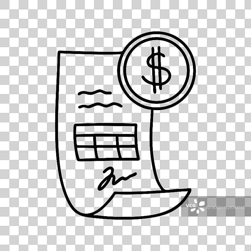 发票涂鸦图标纸质文件注册图片素材