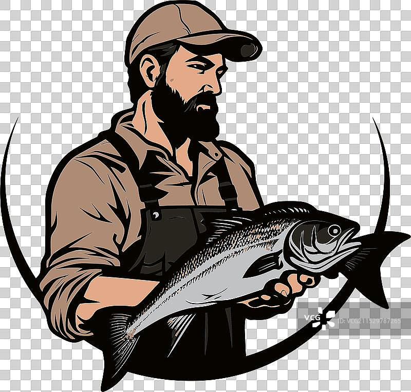 渔夫标志，象征着自由与探索的船只图片素材