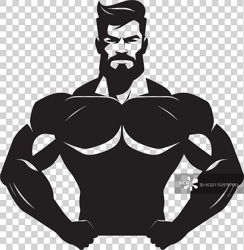 强壮的肌肉单色致敬健美运动员图片素材