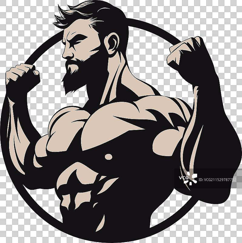 展现荣耀的黑色艺术，健美运动员的胜利图片素材