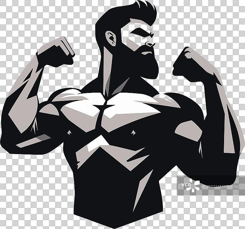 力量的巅峰 单色致敬于肌肉展示图片素材