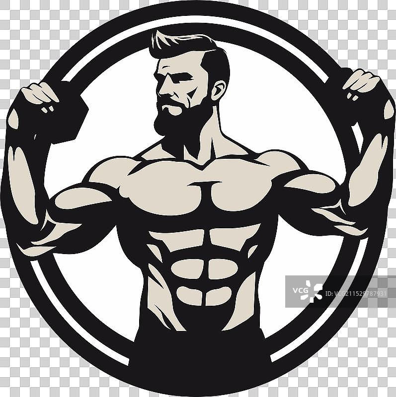 冠军力量的单色肌肉荣耀图片素材