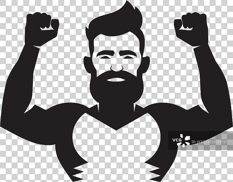 肌肉奇迹黑色展现主导力量图片素材