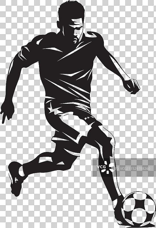 比赛日的坚韧，单色描绘足球图片素材